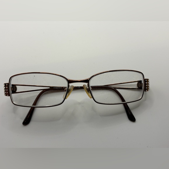 Rectangular Metal Reading Glasses in Brown and Gold - Picture 5 of 7